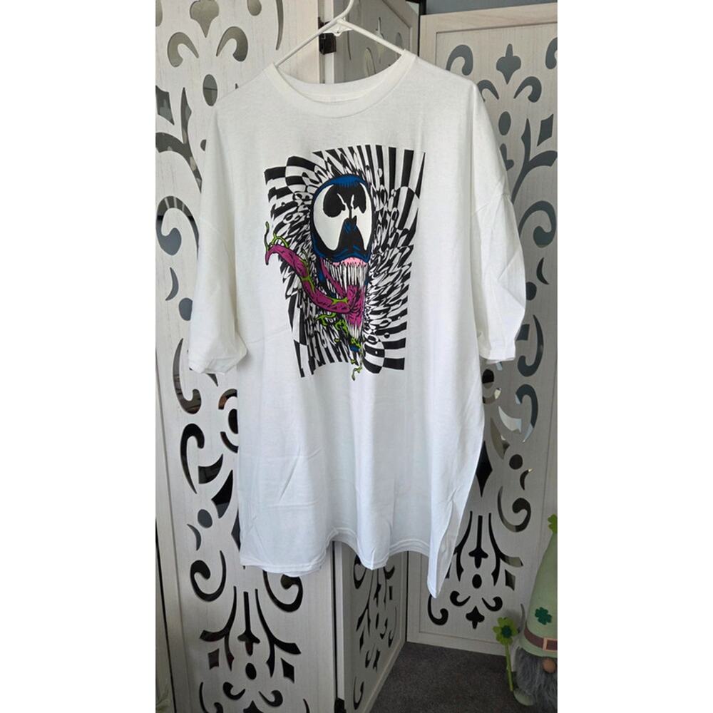Marvel Venom Graphic T Shirt 3XL White Symbiote Spiderman Tee NWOT